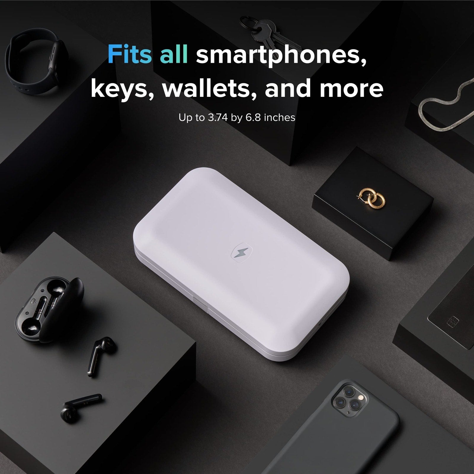 PhoneSoap 3 UV Cell Phone Sanitizer & Dual Charger Box White