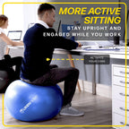 URBNFit 65cm Exercise Ball for Stability & Yoga, Blue