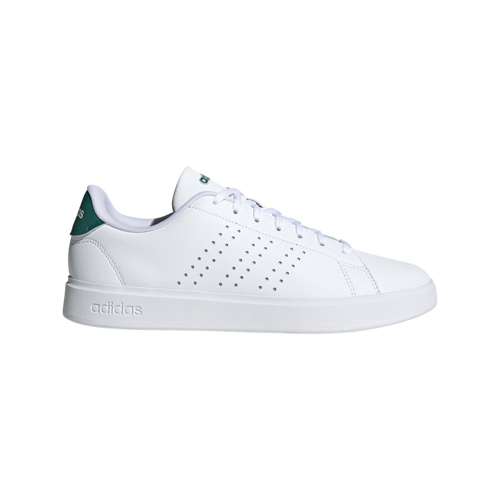 Adidas Men Advantage 2.0 Sneakers White/Black/Collegiate Green Size 9