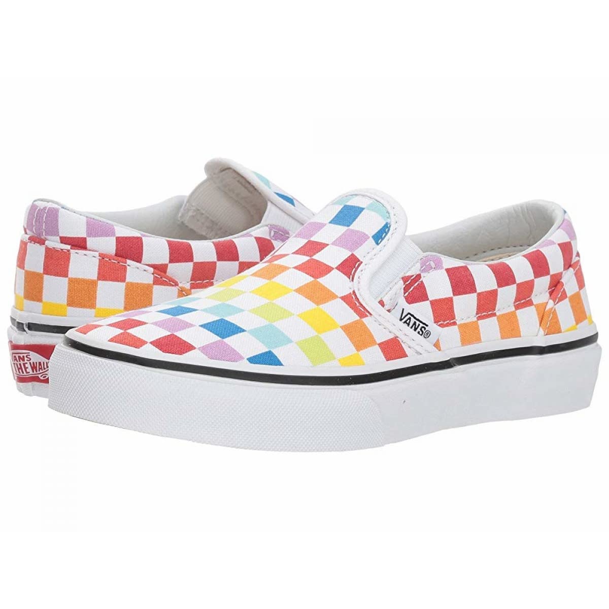Vans Men Sneaker Checkerboard Rainbow True White 7267 Size 13.5