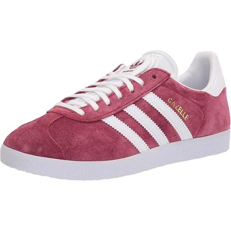 Adidas Men Gazelle Sneaker Burgundy/White/Gold Metallic Size 13
