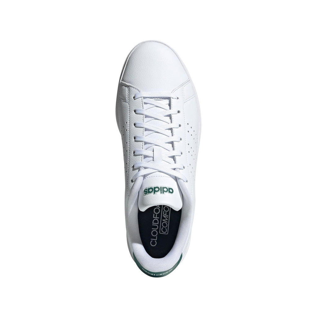 Adidas Men Advantage 2.0 Sneakers White/Black/Collegiate Green Size 9