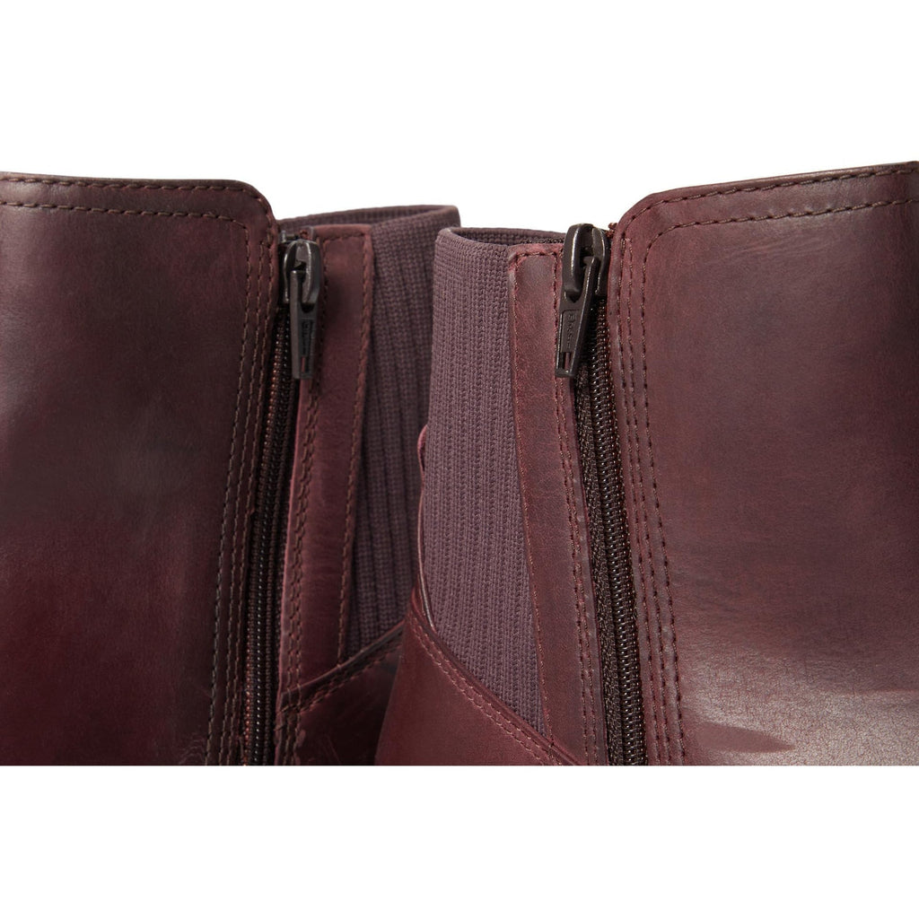 Clarks Women Maye Palm Fashion Boot Bordeaux Leather Size 10