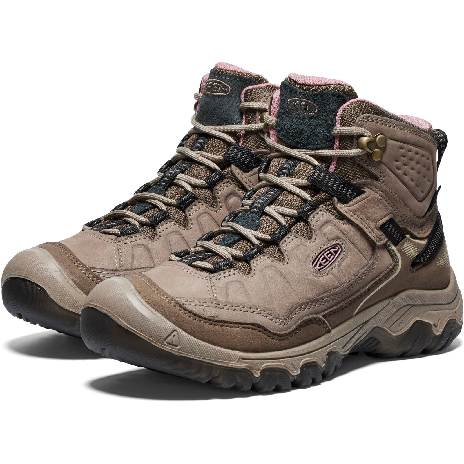 Keen Women Targhee IV Waterproof Hiking Boot Brindle/Nostalgia Rose - 12
