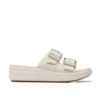 Clarks Women CloudSteppers Drift Buckle Slide Sandal Cream Size 8