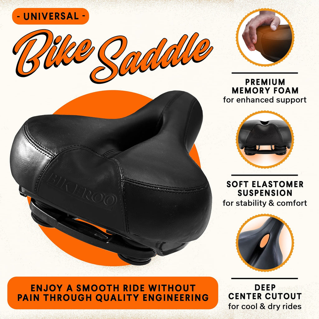 Bikeroo Comfort Bike Saddle Memory Foam Black