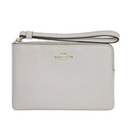Coach Women Crossgrain Leather Corner Zip Wristlet