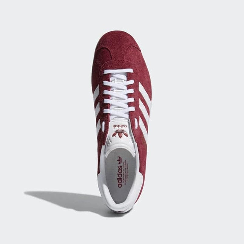 Adidas Men Gazelle Sneaker Burgundy/White/Gold Metallic Size 13