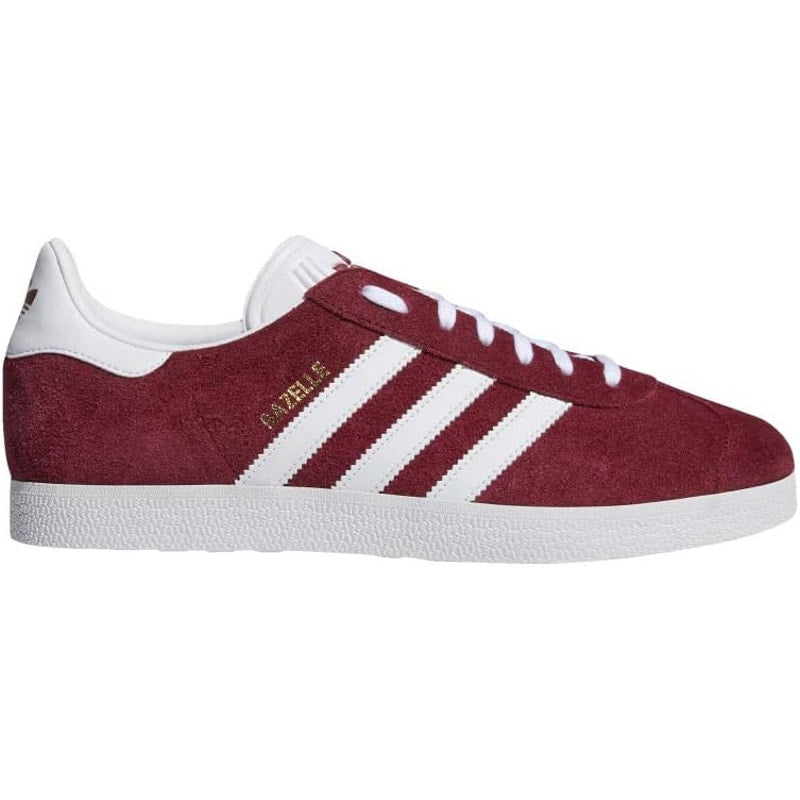 Adidas Men Gazelle Sneaker Burgundy/White/Gold Metallic Size 13