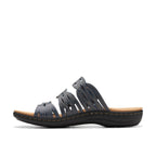 Clarks Women Laurieann Ruby Flat Sandal Navy Size 7.5