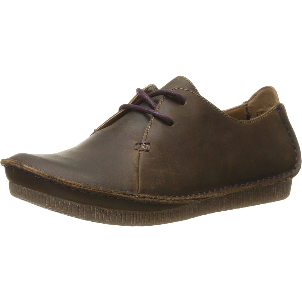 Clarks Women Janey Mae Oxford Shoes Beeswax Size 5.5