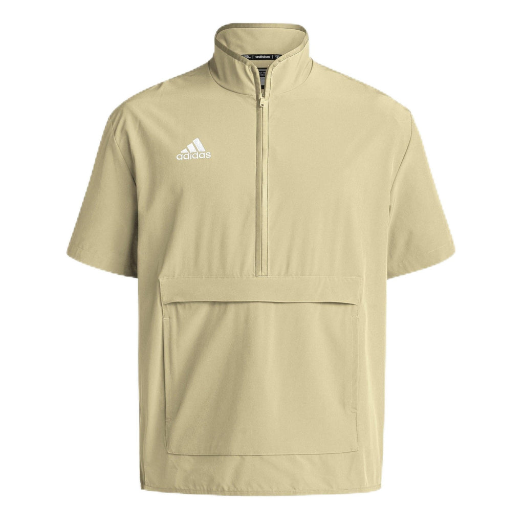 Adidas Men Coaches Quarter Zip Woven Jacket  Beige Size L