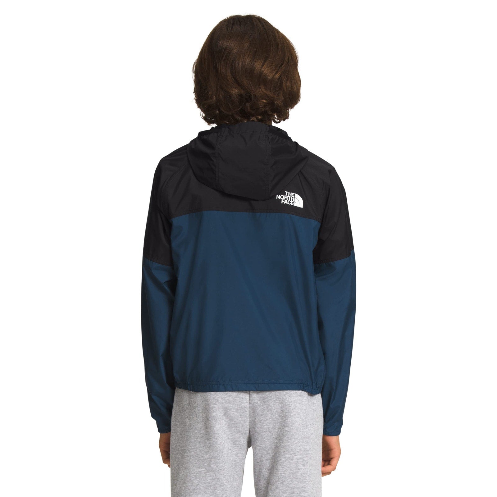 The North Face Kids Never Stop Hooded Wind Jacket Shady Blue Size M
