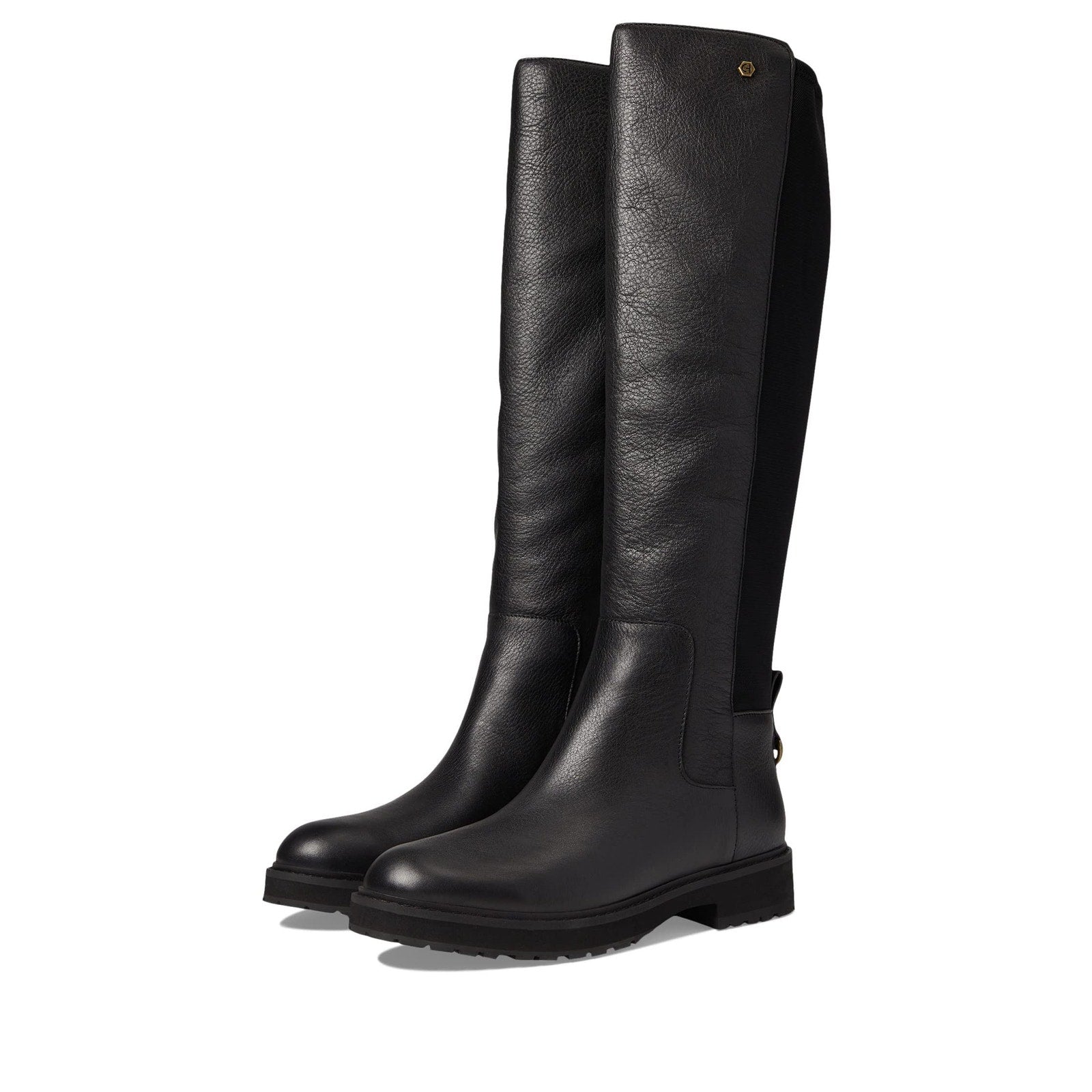 Cole Haan Women Waterproof Boot Black Leather/Stretch Black size 5B (M)