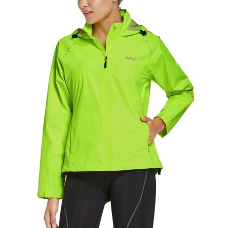BALEAF Women Cycling Running Rain Jackets Waterproof Lightweight Yellow M