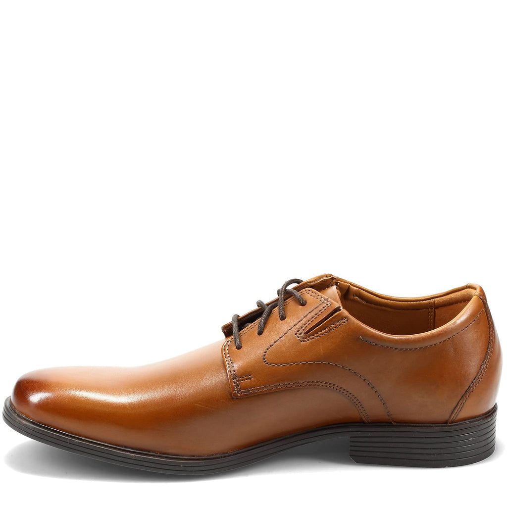 Clarks Men Whiddon Plain Oxford Dark Tan Leather