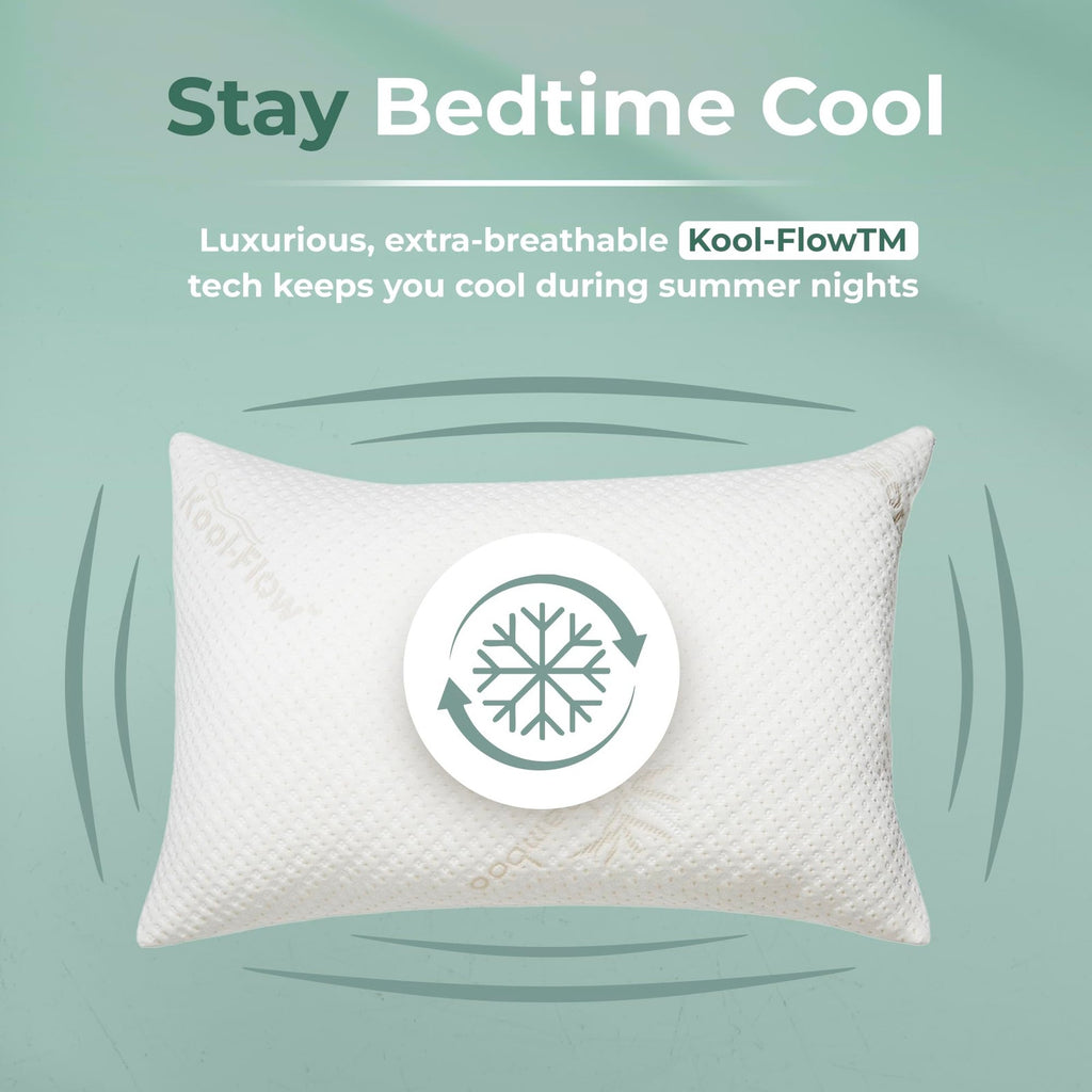Snuggle-Pedic Memory Foam Pillow Size Queen, Side/Stomach/Back Sleepers White