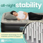 EZ INFLATE Twin Air Mattress with Built-In Pump Flocked Top
