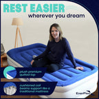 EnerPlex Twin 18" Air Mattress with Built-In Pump, Double Height Blue
