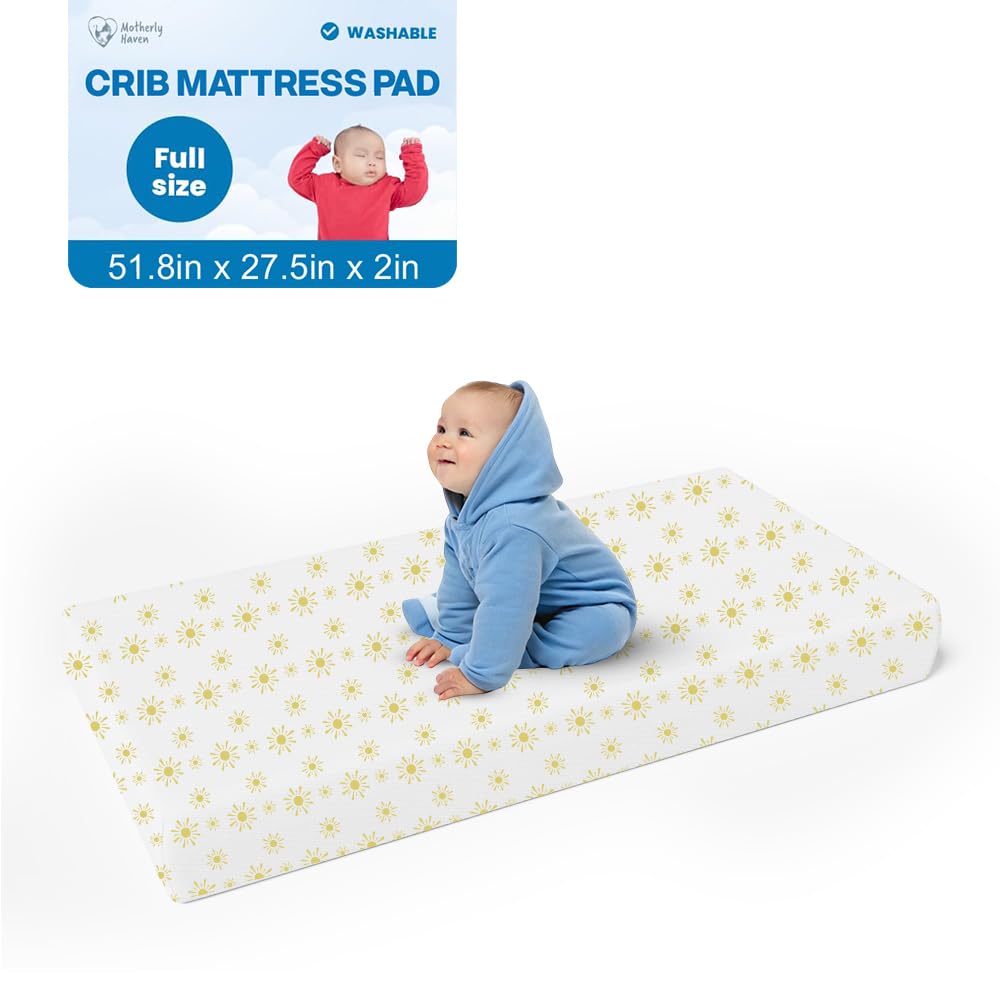 Motherly Haven Crib Mattress Pad 2 Inch Foam Waterproof
