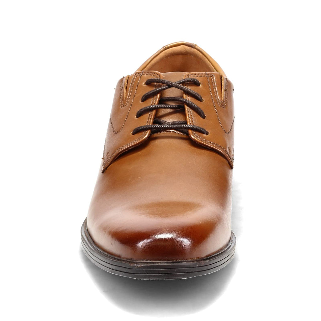 Clarks Men Whiddon Plain Oxford Dark Tan Leather