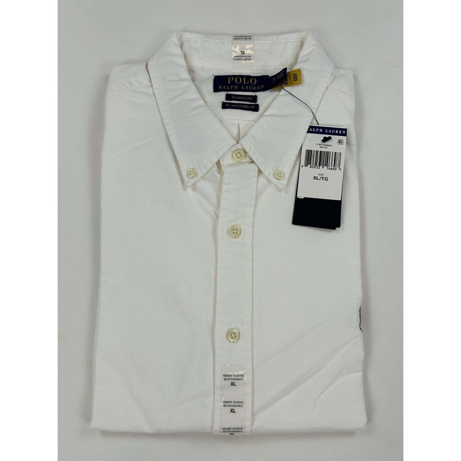 Polo Ralph Lauren Men Classic Fit Short Sleeve Shirt White Size XL