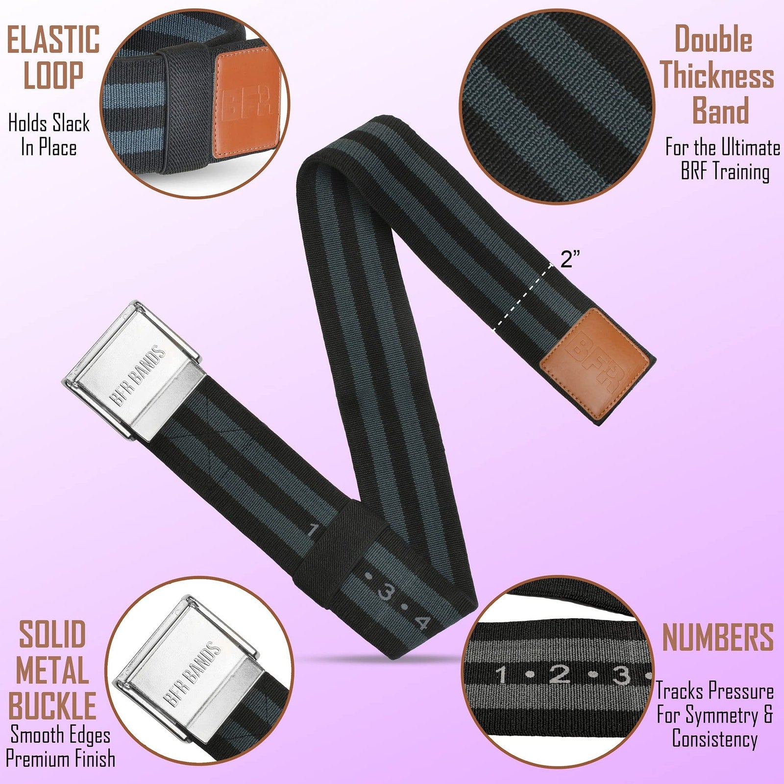 BFR Bands Blood Flow Restriction Bands 2 Inch Set of 2