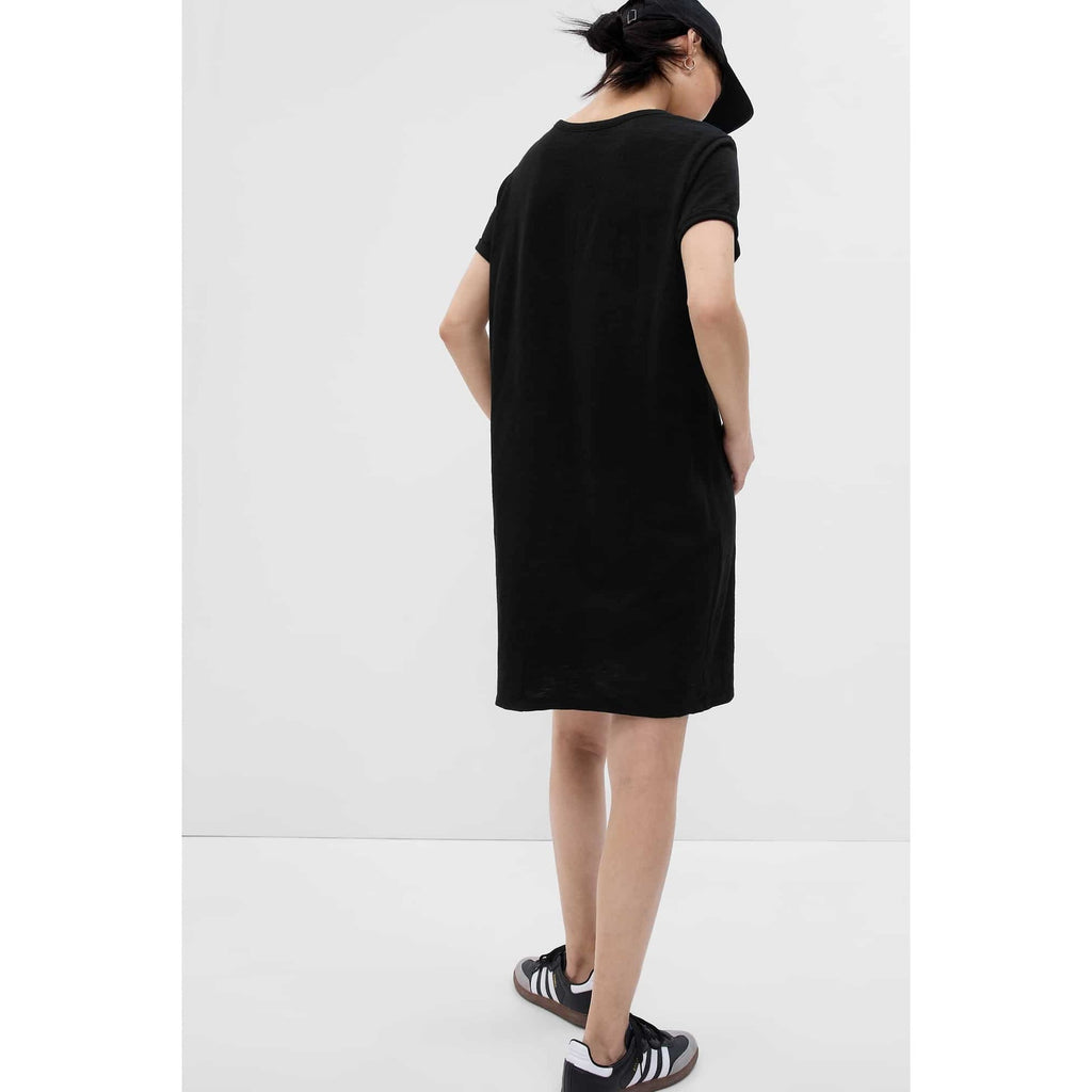 GAP Women Pocket T-Shirt Dress Black Size M
