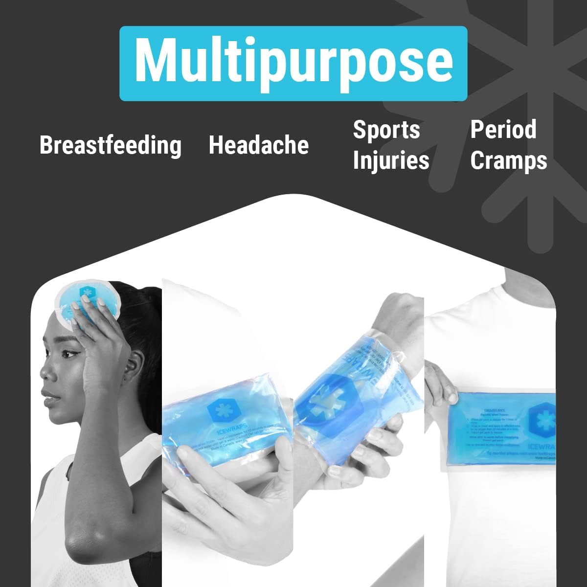 ICEWRAPS Gel Ice Packs 7-Pack Hot & Cold Therapy Multi-Sizes