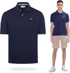 MCGREGOR Men Polo Shirt Cotton Regular Fit Short Sleeve Navy Size L