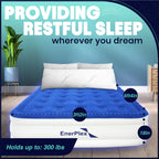 EnerPlex Twin 18" Air Mattress with Built-In Pump, Double Height Blue