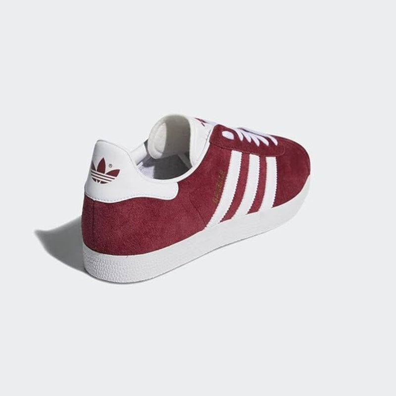 Adidas Men Gazelle Sneaker Burgundy/White/Gold Metallic Size 13
