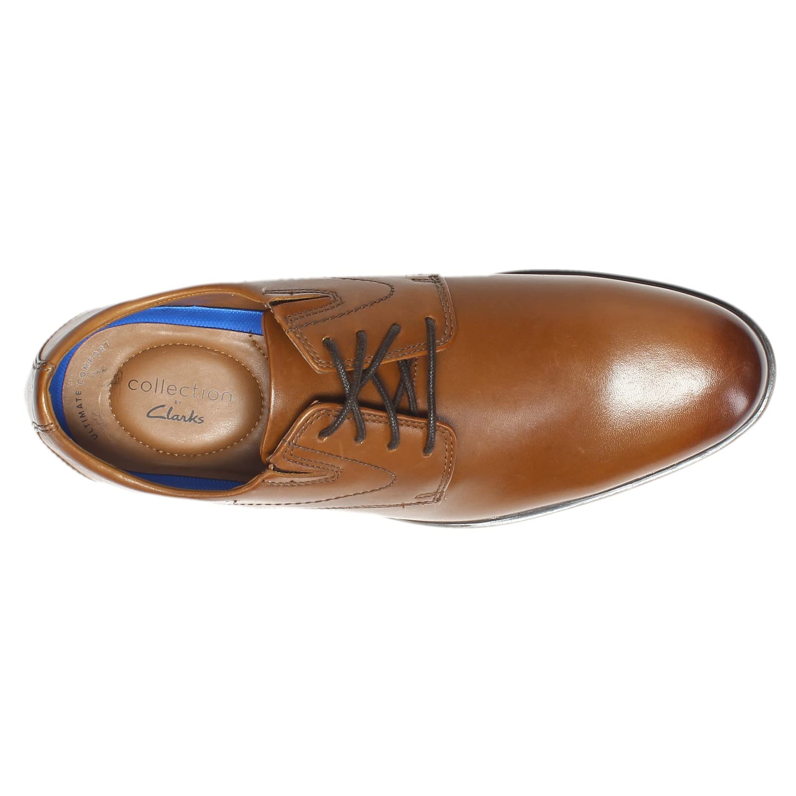 Clarks Men Whiddon Plain Oxford Dark Tan Leather