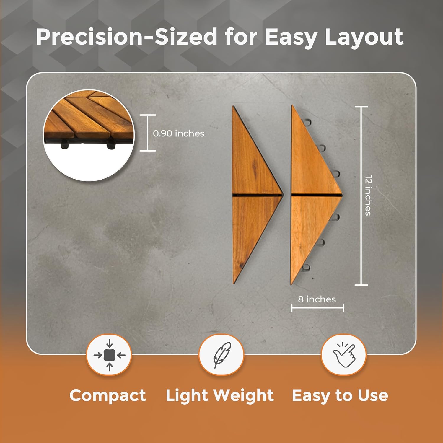 Majestick Goods Deck Tile Edge Herringbone 4 Pack