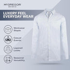 MCGREGOR Men Oxford Shirt Stretch Button Down Regular Fit Light Blue Size L
