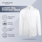 MCGREGOR Men Oxford Shirt Stretch Button Down Regular Fit White Size XL