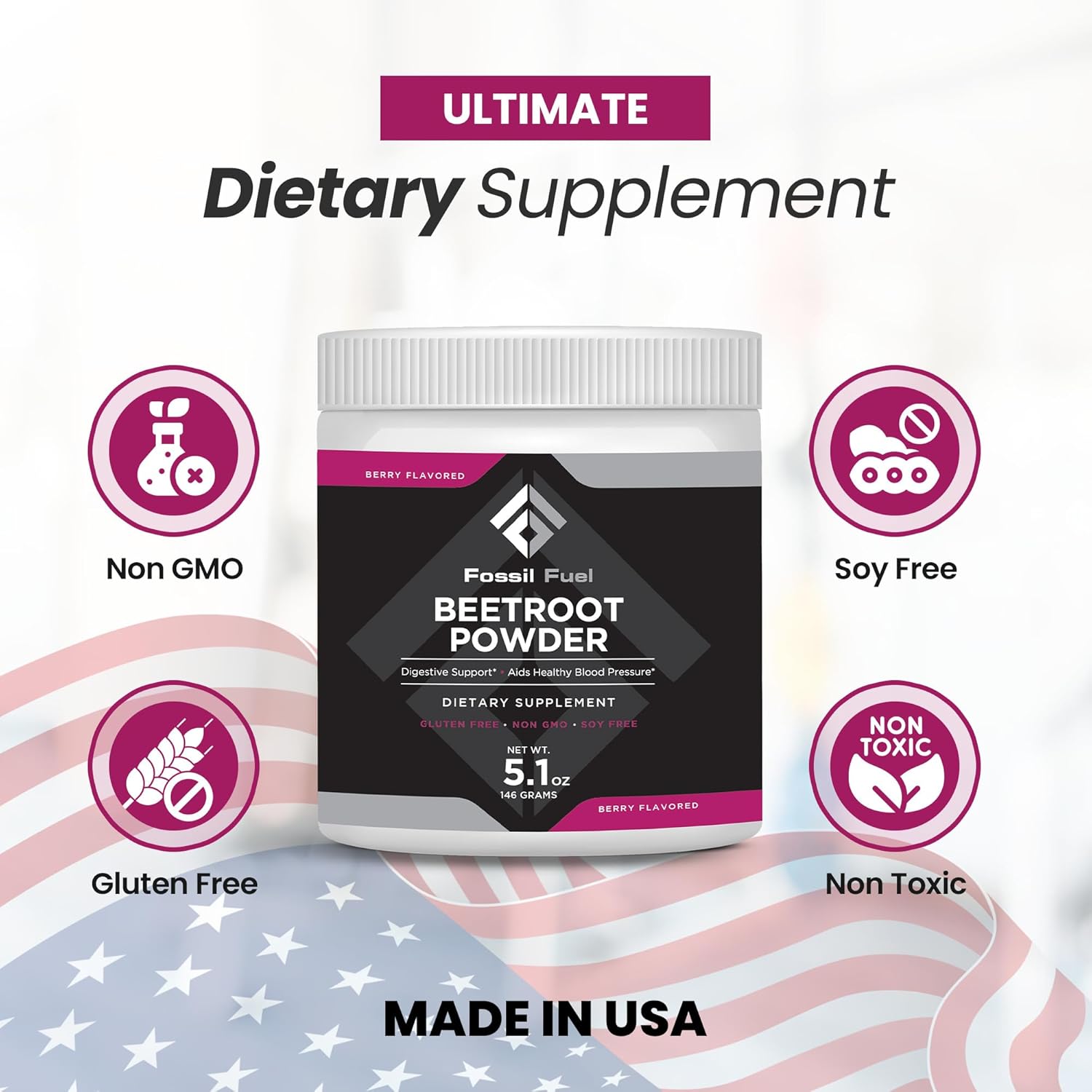 Fossil Fuel Beet Root Powder 20 Servings Nitric Oxide Support