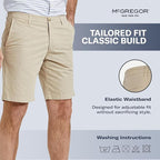 MCGREGOR Men Golf Shorts Cotton Chino Lightweight Beige Size 33