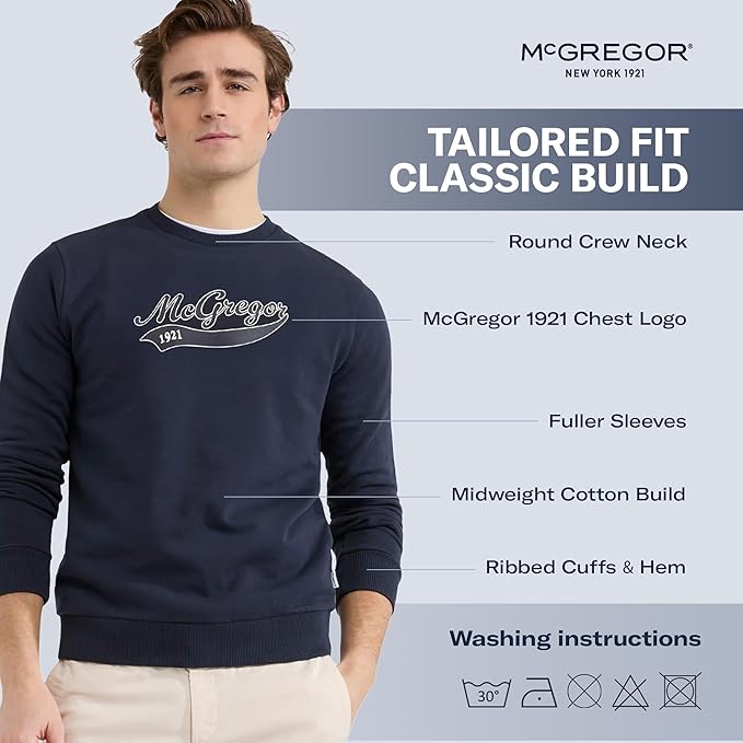 MCGREGOR Men Sweatshirt Cotton Crewneck Graphic Pullover Size Medium