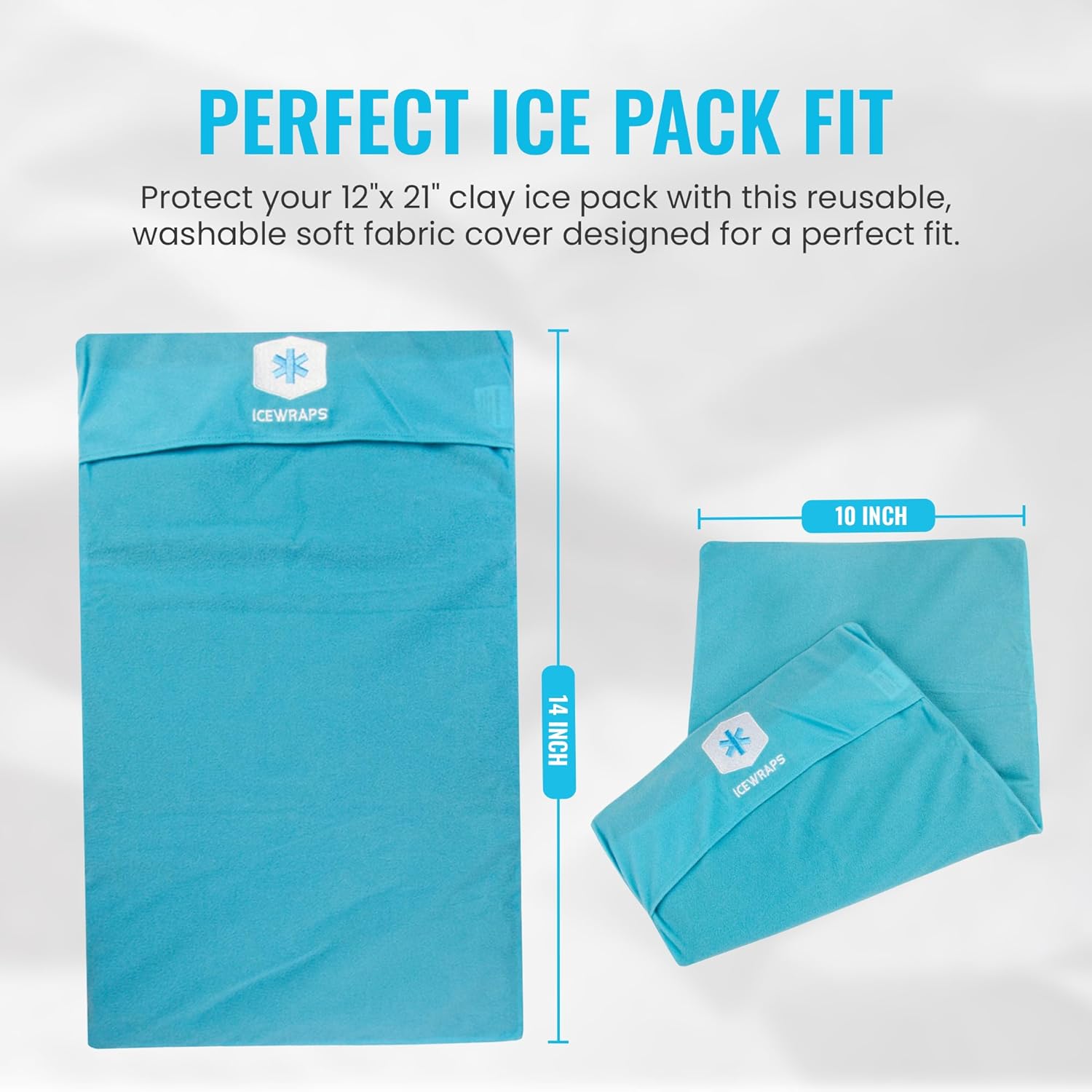 ICEWRAPS Ice Pack Fabric Cover 10x14 Reusable Sleeve