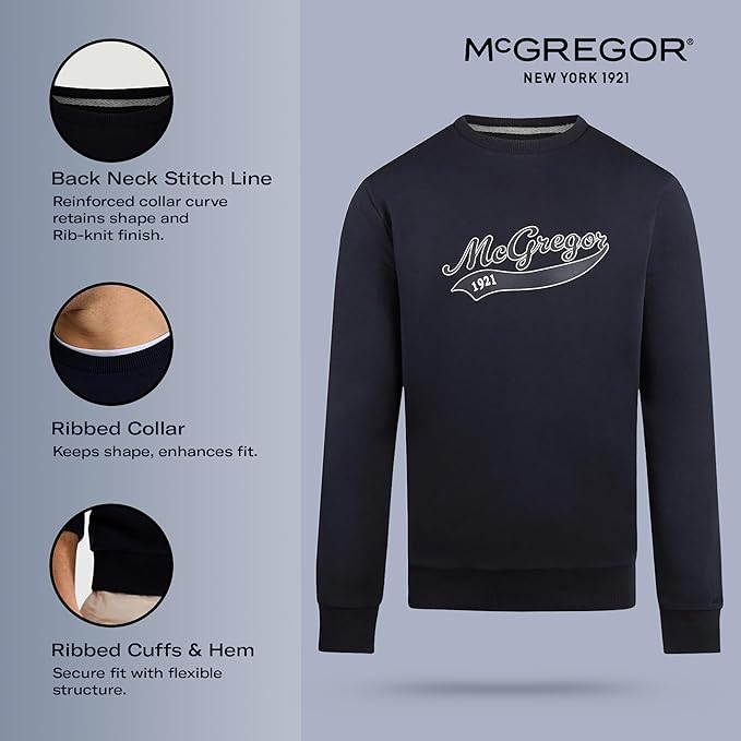 MCGREGOR Men Sweatshirt Cotton Crewneck Graphic Pullover Size Medium