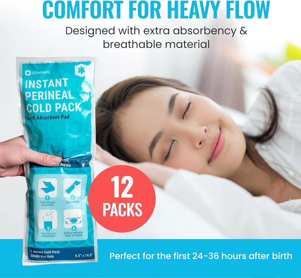 ICEWRAPS Postpartum Cold Pads Instant Relief 12 Pack