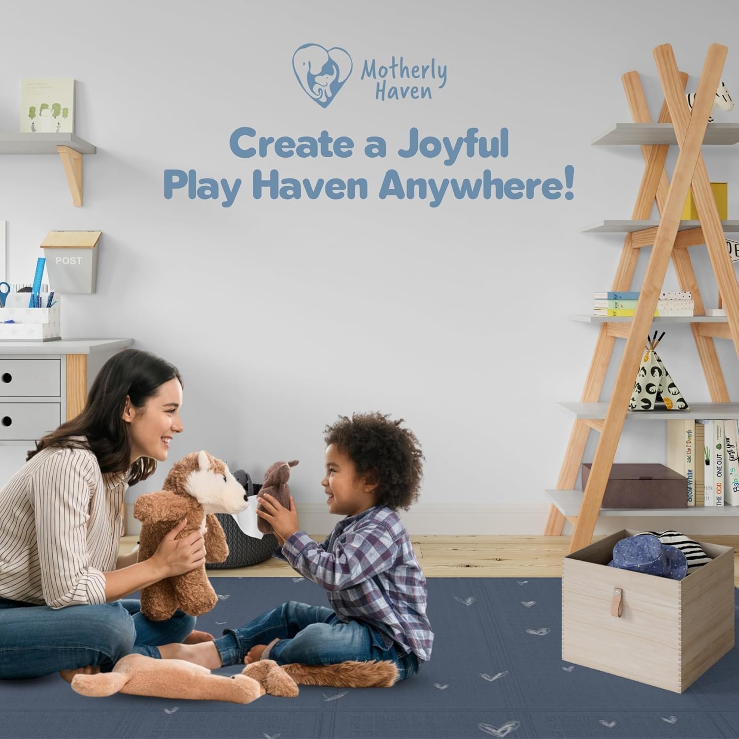 Motherly Haven Foldable Baby Play Mat 79x71 Waterproof Foam Reversible