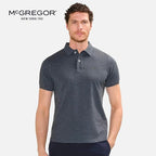 MCGREGOR Men Polo Shirt Cotton Regular Fit Short Sleeve Dark Grey Size M