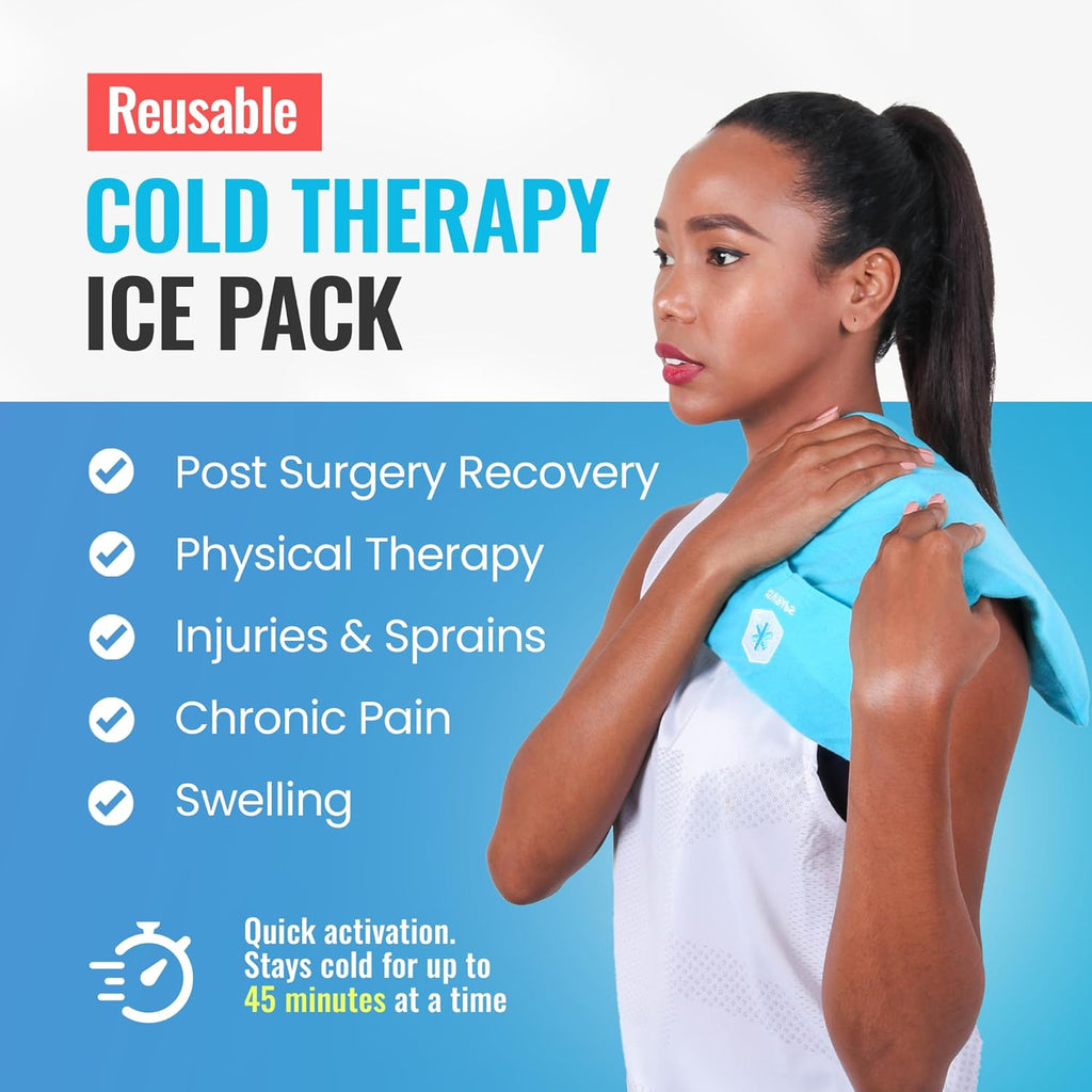 ICEWRAPS 10"x14" Clay Ice Pack with Fabric Cover – Reusable Cold Therapy