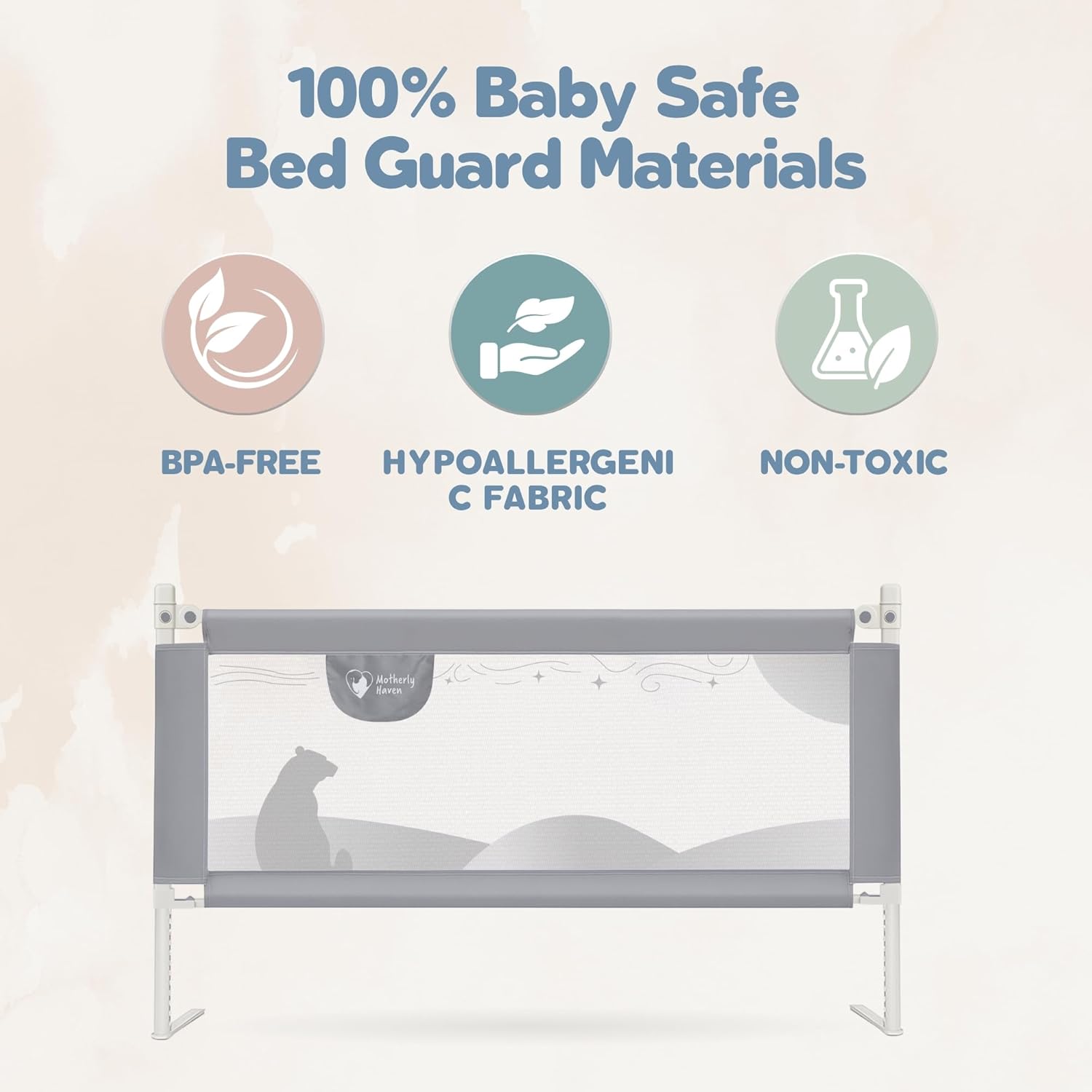 Motherly Haven Bed Rail for Toddlers Queen Size Adjustable