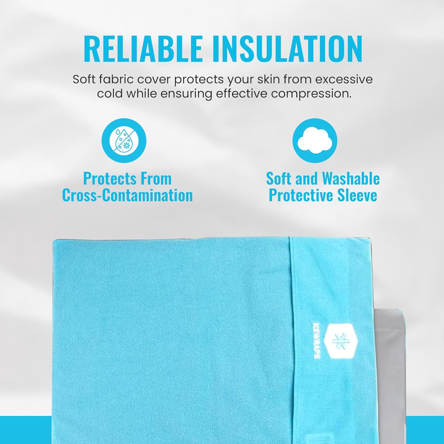 ICEWRAPS Ice Pack Fabric Cover 10x14 Reusable Sleeve