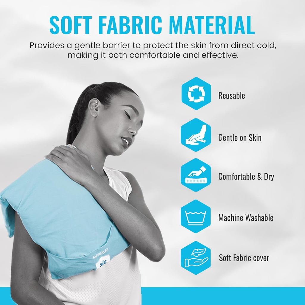ICEWRAPS Ice Pack Fabric Cover 10x14 Reusable Sleeve