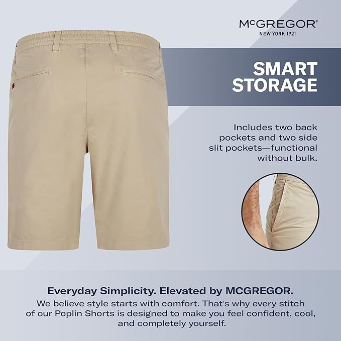 MCGREGOR Men Golf Shorts Cotton Chino Lightweight Beige Size 33