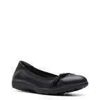 Clarks Women Meadow Rae Ballet Flat Black Leather Size 7.5